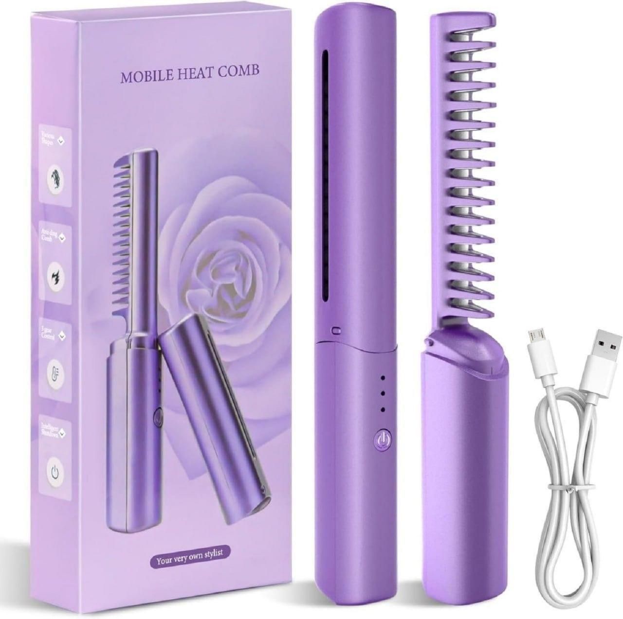 Portable Mini Rechargeable Hair Straightener Hot Comb