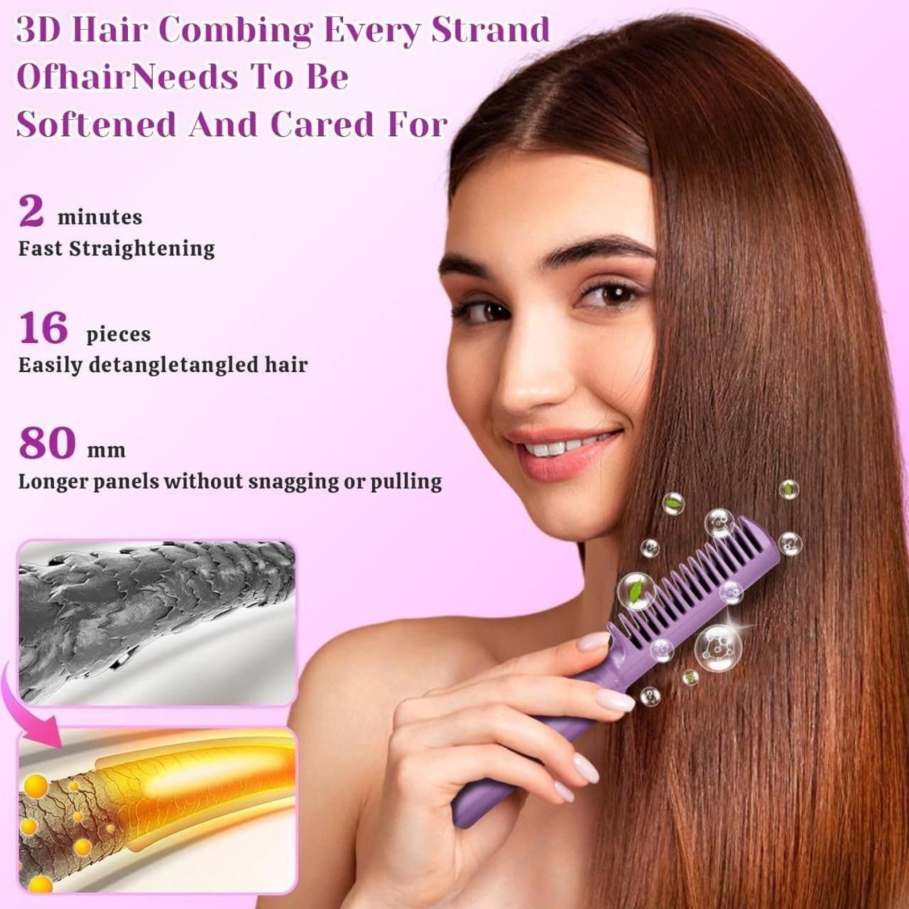 Portable Mini Rechargeable Hair Straightener Hot Comb